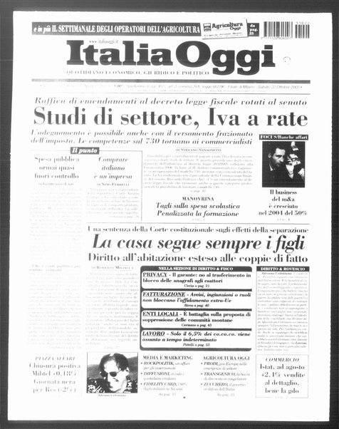 Italia oggi : quotidiano di economia finanza e politica